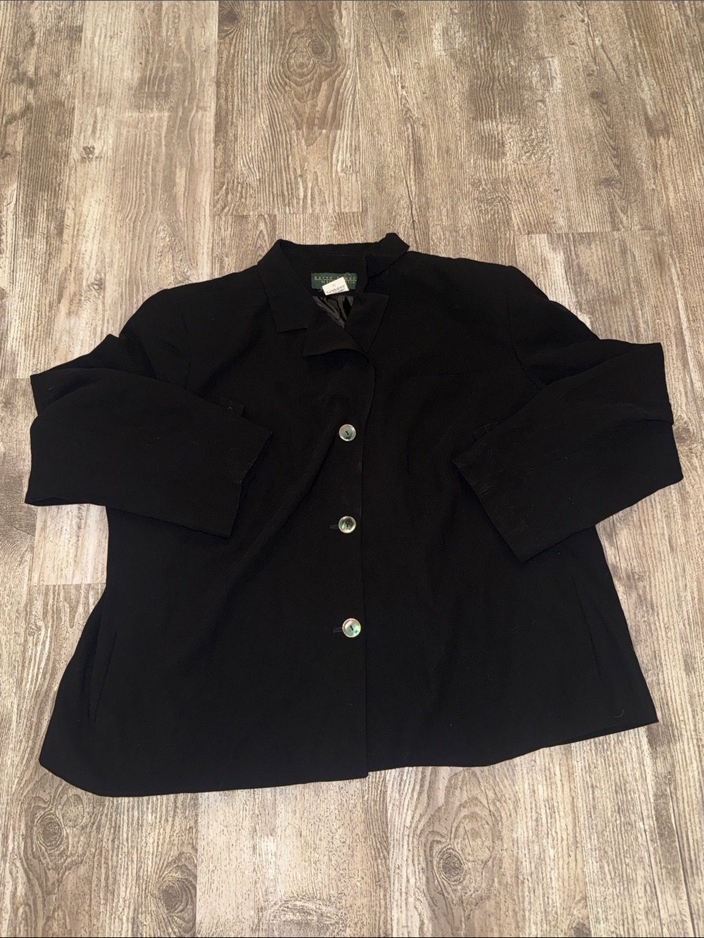Harve Benard Black Button-Front Women's Jacket